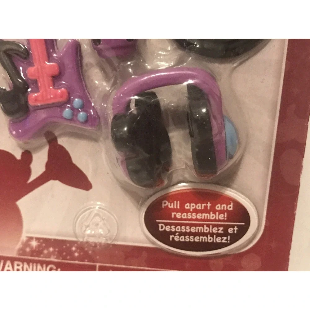 Disney Store Mickey Mouse Rock Roll Puzzle Erasers Guitar Mic Headphones Record